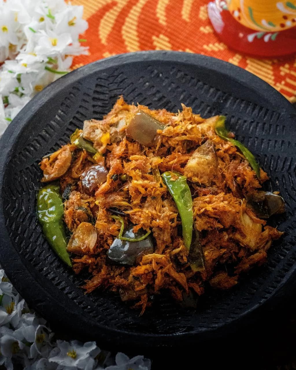 Loitta shutki bhuna with onions and green chillies